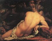 Annibale Carracci Venus with Satyr and Cupid Sweden oil painting artist